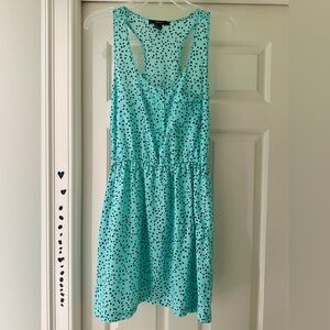 Forever 21 Sleeveless Teal Triangle Pattern Dress